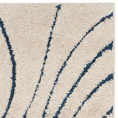 Safavieh 6 ft.7 in. x 6 ft.7 in. Power Loomed Round Shag RugCream & Blue SG471-1165-7R
